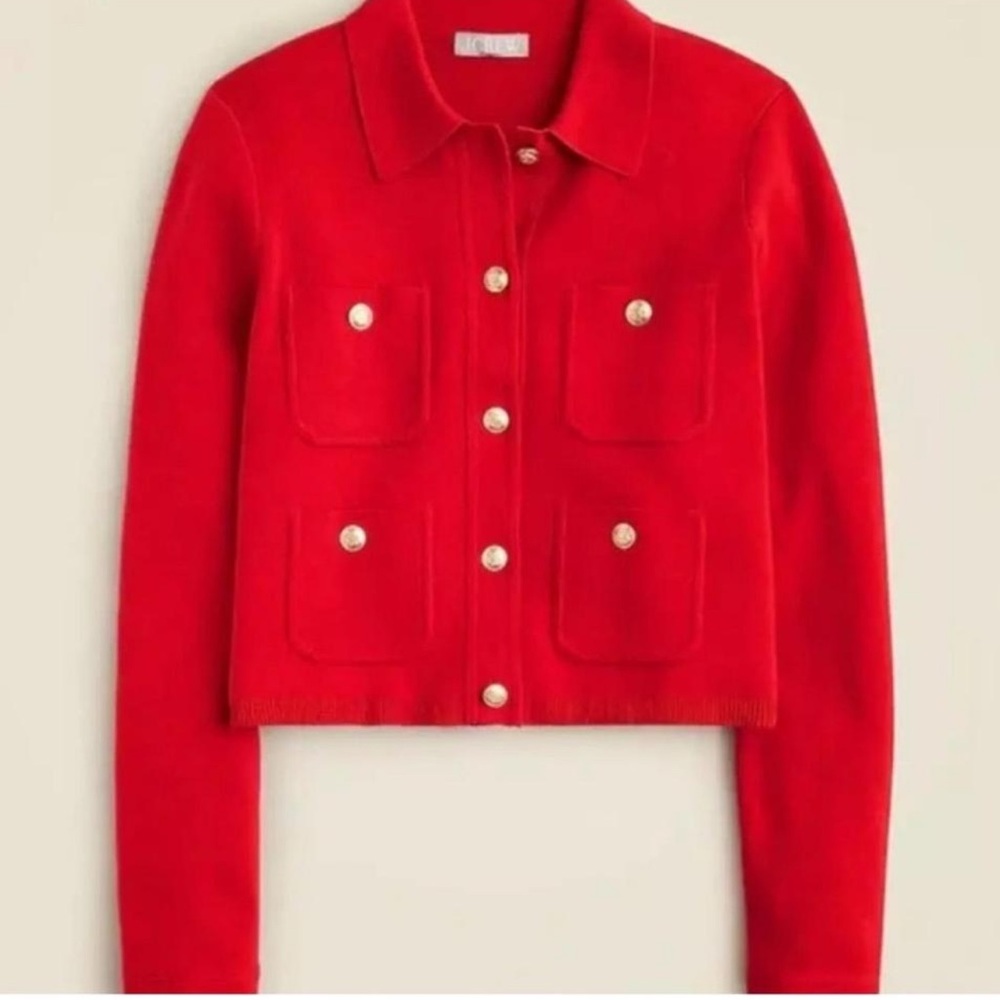 JCrew Red Button-Up Women's Cardigan